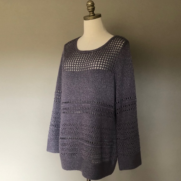 Pullover Chico's Extra Large  Purple Long Sleeves - Picture 2 of 7